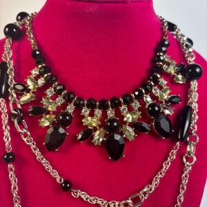 Maximalist whimsigoth necklace collection with a lot of drama